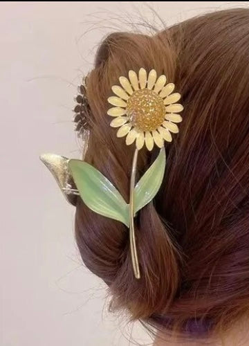 large Sunflower Hair Clip