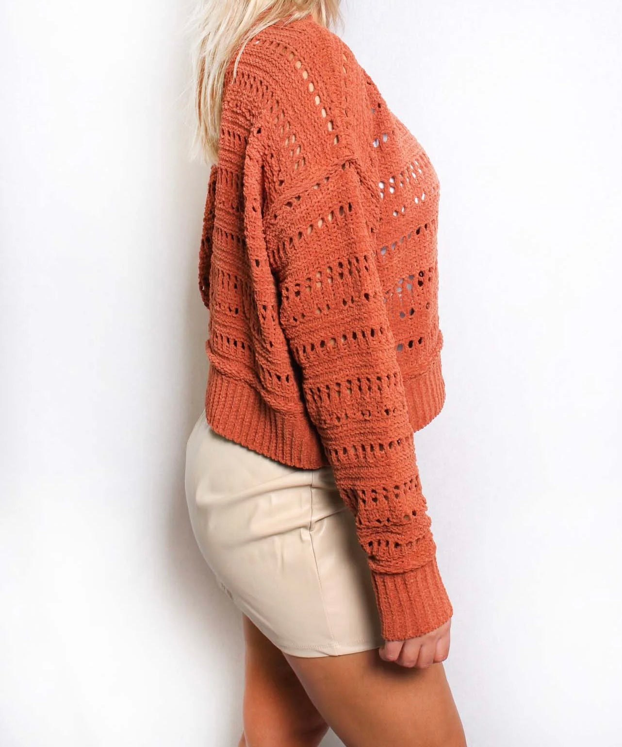 Long Sleeves Crochet Knitted Sweater